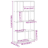 Bookcase White 60x20x120.5 cm Engineered Wood