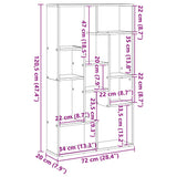 Bookcase White 72x20x120.5 cm Engineered Wood - Extra Image