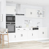 7 Piece Kitchen Cabinet Set Kalmar White Engineered Wood - Side View