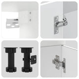 7 Piece Kitchen Cabinet Set Kalmar White Engineered Wood - Close-Up Angle