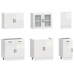 7 Piece Kitchen Cabinet Set "Lucca" High Gloss White