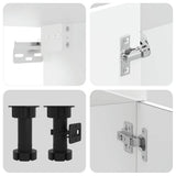 7 Piece Kitchen Cabinet Set "Lucca" High Gloss White Engineered Wood