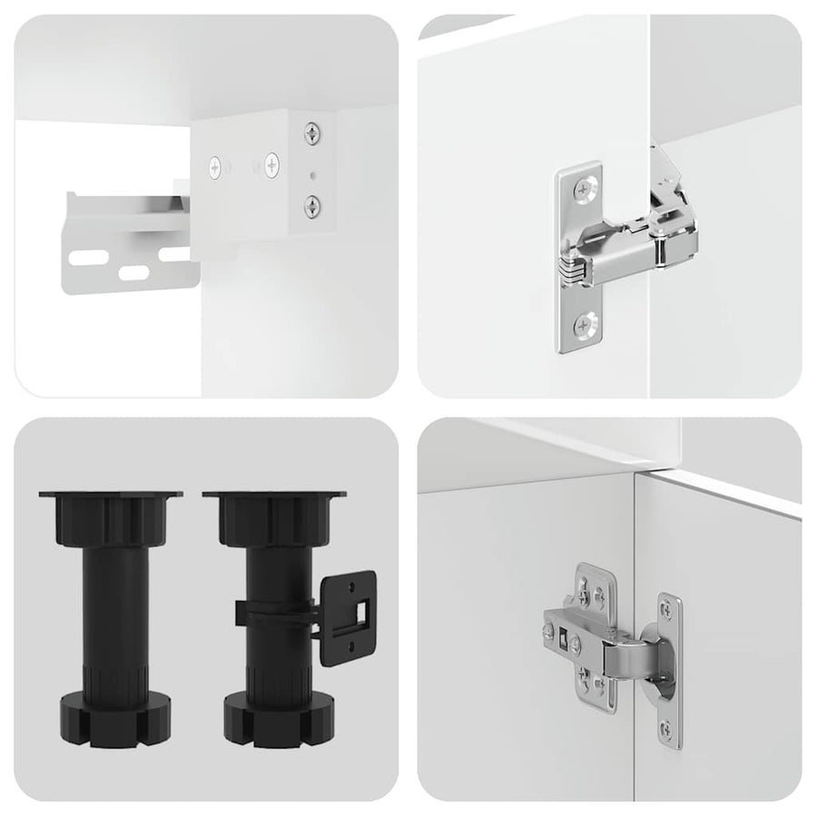 7 Piece Kitchen Cabinet Set "Lucca" High Gloss White