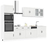 7 Piece Kitchen Cabinet Set "Lucca" High Gloss White Engineered Wood