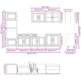 7 Piece Kitchen Cabinet Set Porto White Engineered Wood