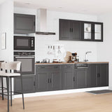 7 Piece Kitchen Cabinet Set "Porto" Black Engineered Wood