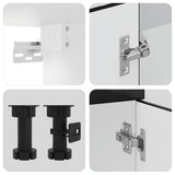 7 Piece Kitchen Cabinet Set "Porto" Black Engineered Wood