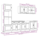 7 Piece Kitchen Cabinet Set "Porto" Black Engineered Wood