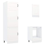 7 Piece Kitchen Cabinet Set Kalmar White Engineered Wood - 45-Degree Angle
