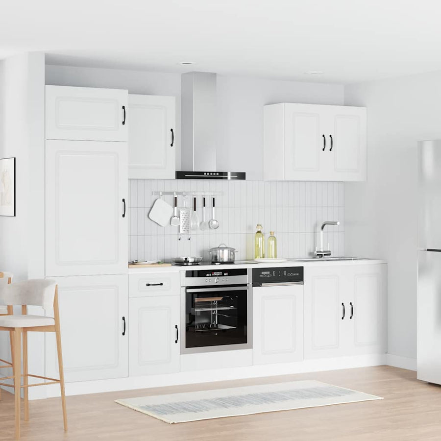 7 Piece Kitchen Cabinet Set Kalmar White Engineered Wood