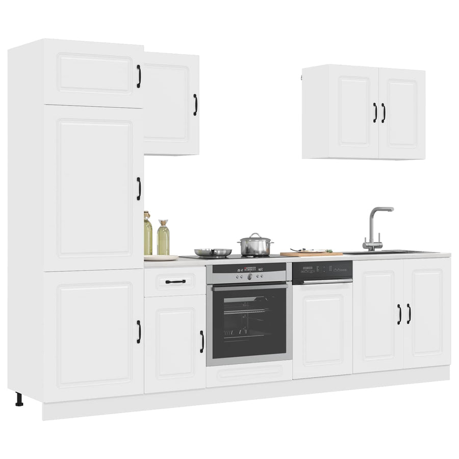7 Piece Kitchen Cabinet Set Kalmar White Engineered Wood
