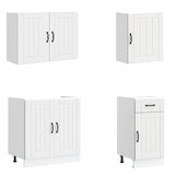 7 Piece Kitchen Cabinet Set Lucca White Engineered Wood