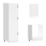 7 Piece Kitchen Cabinet Set Lucca White Engineered Wood