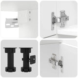 7 Piece Kitchen Cabinet Set Lucca White Engineered Wood - Close-Up Angle