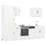 7 Piece Kitchen Cabinet Set Lucca White Engineered Wood