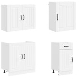 7 Piece Kitchen Cabinet Set Lucca White Engineered Wood - Rear View