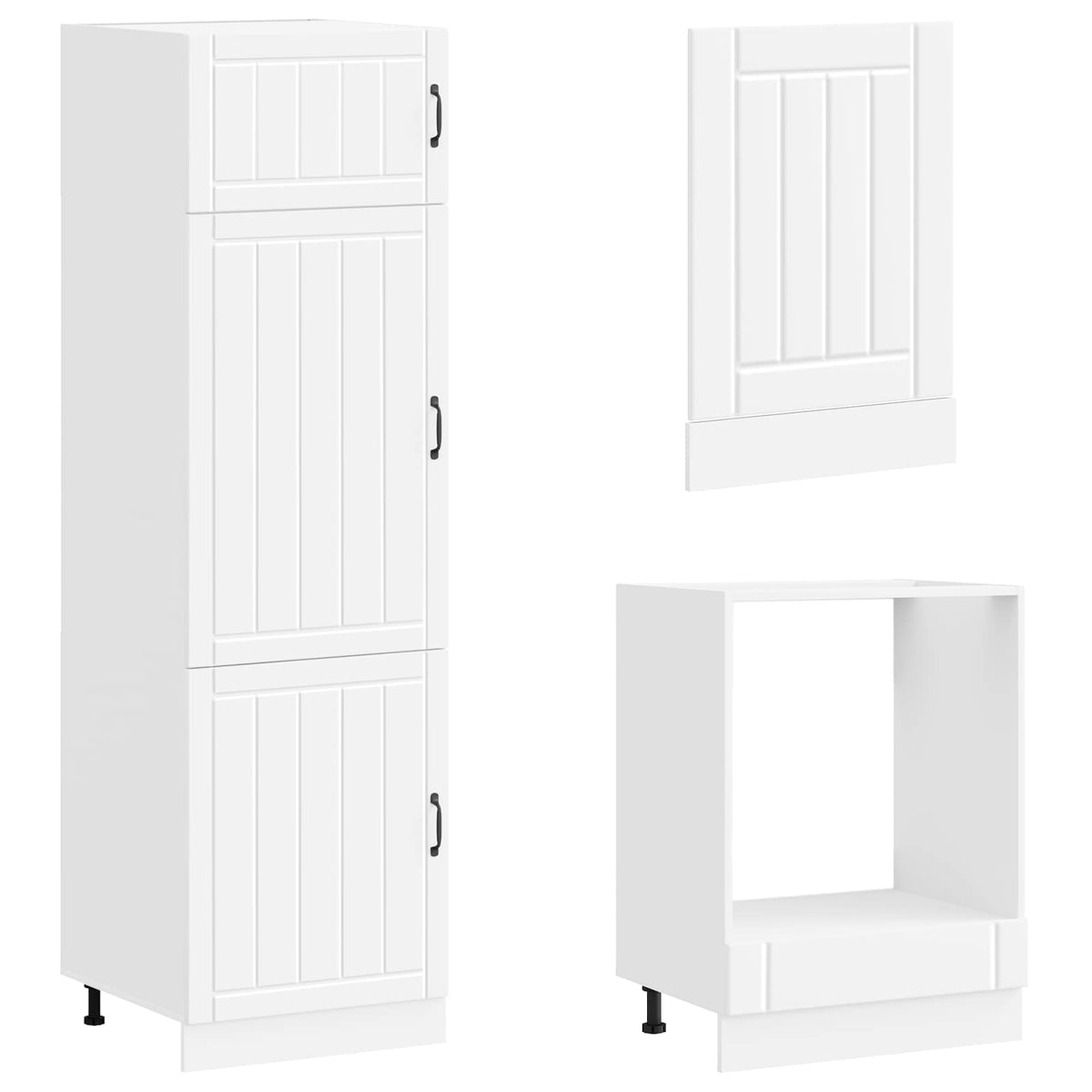 7 Piece Kitchen Cabinet Set Lucca White Engineered Wood