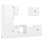 7 Piece Kitchen Cabinet Set Porto White Engineered Wood
