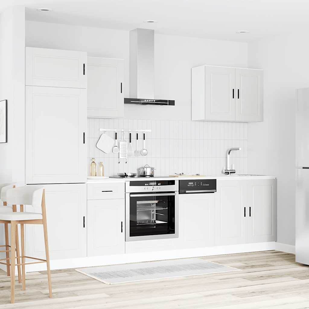 7 Piece Kitchen Cabinet Set Porto White Engineered Wood