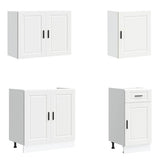 7 Piece Kitchen Cabinet Set Porto White Engineered Wood