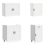 7 Piece Kitchen Cabinet Set Porto White Engineered Wood