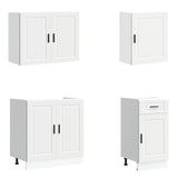 7 Piece Kitchen Cabinet Set Porto White Engineered Wood - Top-Down View