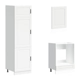 7 Piece Kitchen Cabinet Set Porto White Engineered Wood