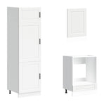 7 Piece Kitchen Cabinet Set Porto White Engineered Wood