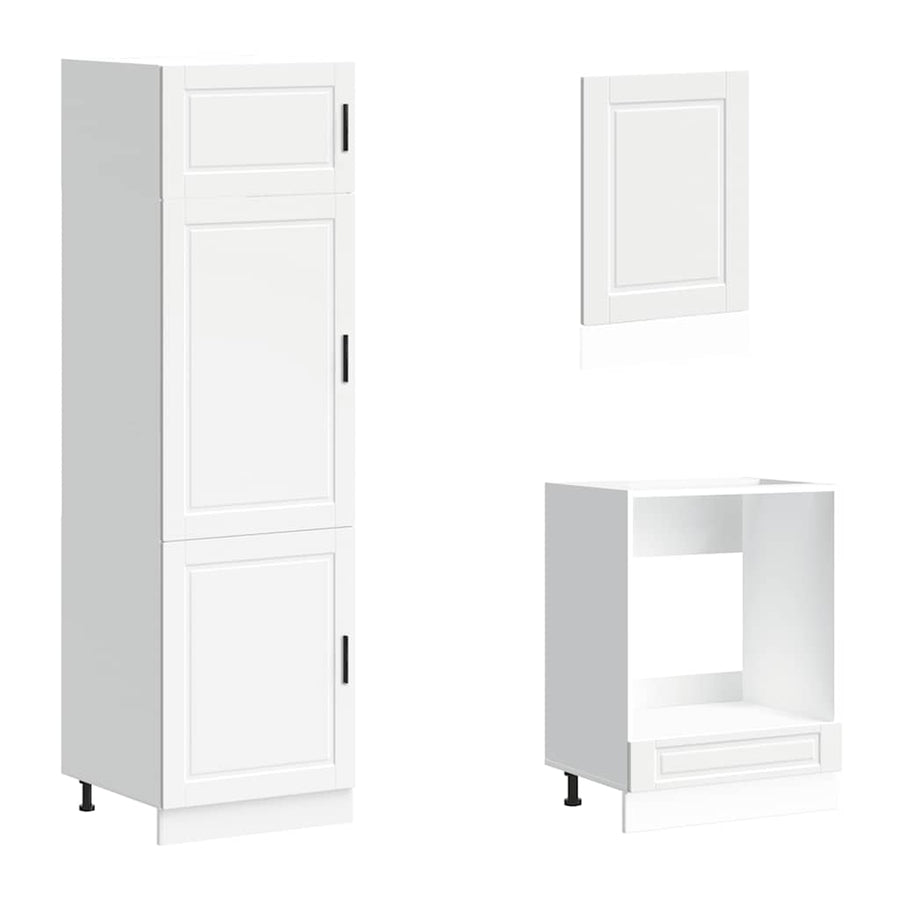 7 Piece Kitchen Cabinet Set Porto White Engineered Wood