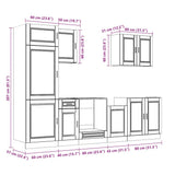 7 Piece Kitchen Cabinet Set Porto White Engineered Wood