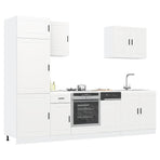 7 Piece Kitchen Cabinet Set Porto White Engineered Wood