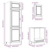 7 Piece Kitchen Cabinet Set "Porto" High Gloss White Engineered Wood