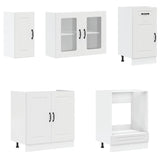 8 Piece Kitchen Cabinet Set Kalmar White Engineered Wood - Top-Down View