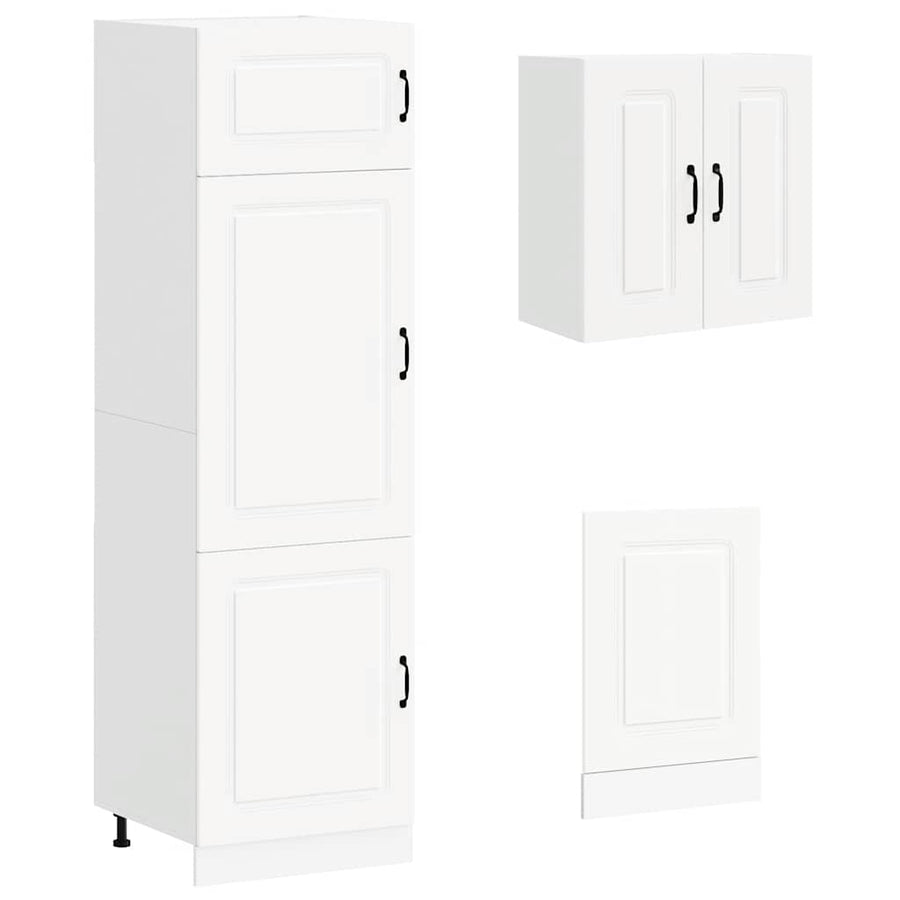 8 Piece Kitchen Cabinet Set Kalmar White Engineered Wood