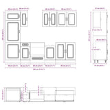 8 Piece Kitchen Cabinet Set Kalmar White Engineered Wood
