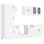 8 Piece Kitchen Cabinet Set Kalmar White Engineered Wood