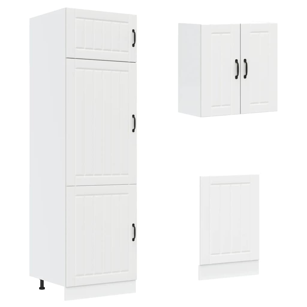 8 Piece Kitchen Cabinet Set Lucca White Engineered Wood