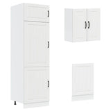 8 Piece Kitchen Cabinet Set Lucca White Engineered Wood