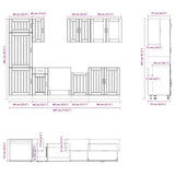 8 Piece Kitchen Cabinet Set Lucca White Engineered Wood