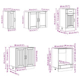 8 Piece Kitchen Cabinet Set Lucca White Engineered Wood
