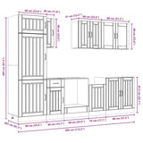 8 Piece Kitchen Cabinet Set Lucca White Engineered Wood
