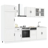 8 Piece Kitchen Cabinet Set Lucca White Engineered Wood
