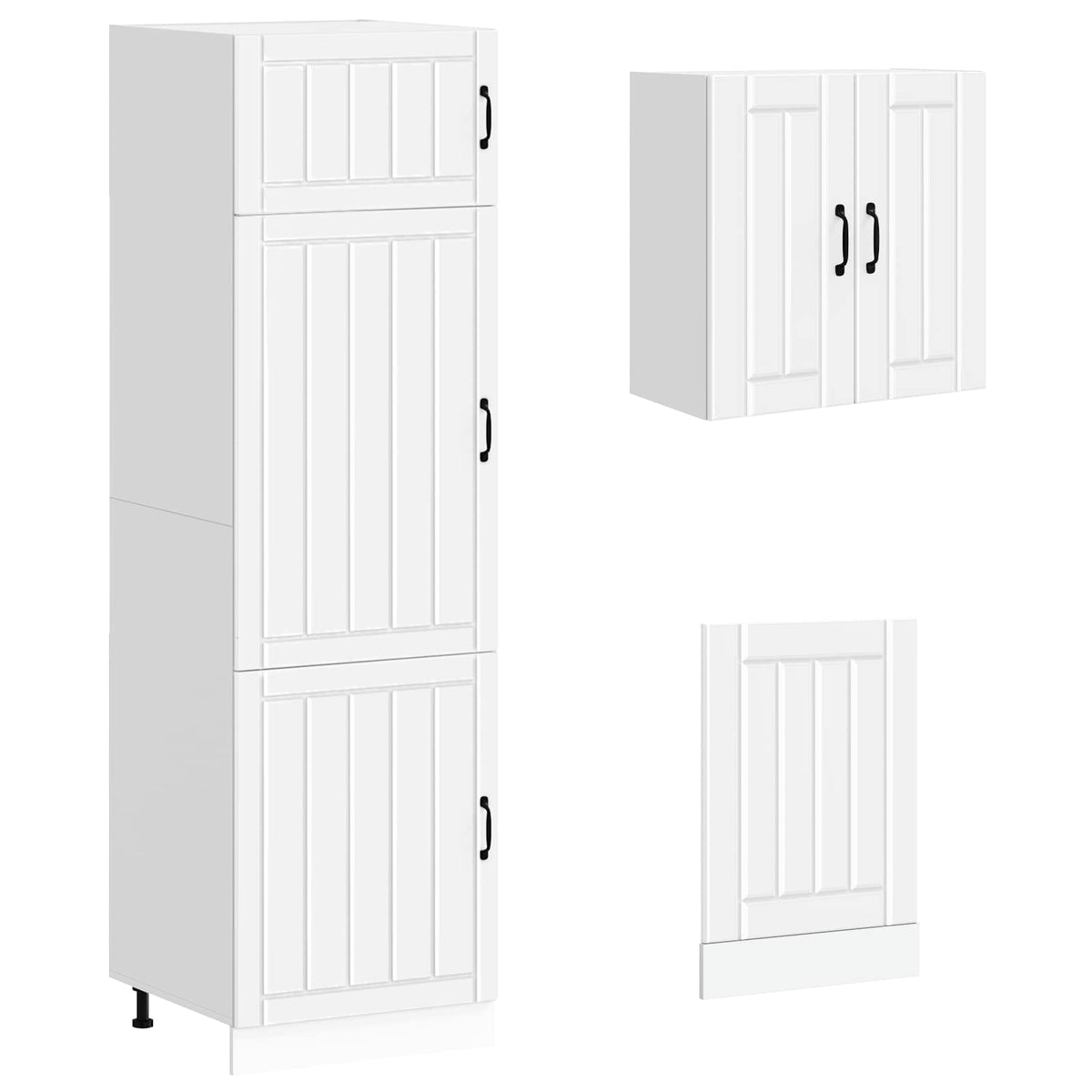 8 Piece Kitchen Cabinet Set Lucca White Engineered Wood