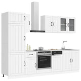 8 Piece Kitchen Cabinet Set Lucca White Engineered Wood