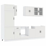8 Piece Kitchen Cabinet Set "Porto" White Engineered Wood