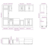 8 Piece Kitchen Cabinet Set "Porto" White Engineered Wood