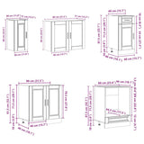 8 Piece Kitchen Cabinet Set "Porto" White Engineered Wood