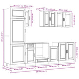 8 Piece Kitchen Cabinet Set "Porto" White Engineered Wood