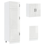 8 Piece Kitchen Cabinet Set "Porto" High Gloss White Engineered Wood