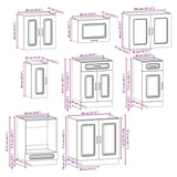 8 Piece Kitchen Cabinet Set Kalmar White Engineered Wood - Low Angle